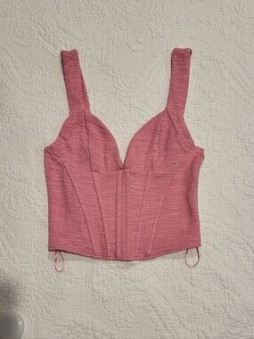 Zara Pink Corset-Style Tank Top